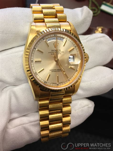 price of solid gold rolex day date president|Rolex presidential day date 36mm.